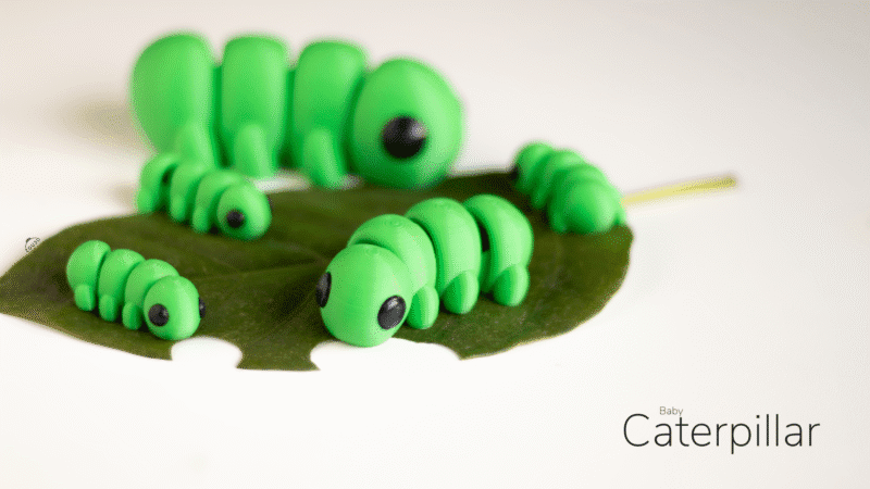 Articulated Fidget Caterpillar,3D Printed Sensory Toy,Cute Caterpillar Keychain,Stress Relief Desk Toy,Fidget Stocking Stuffer