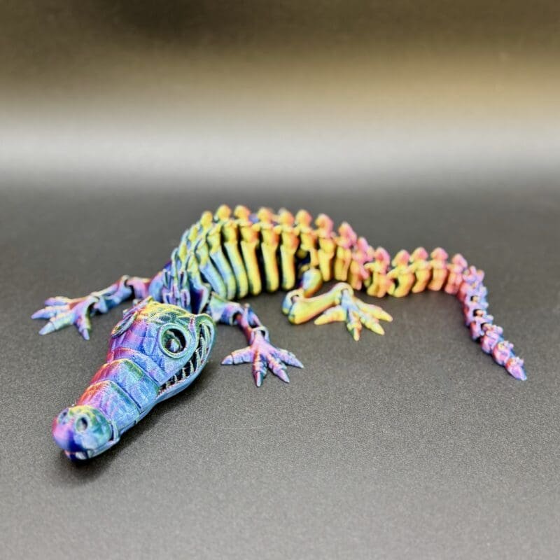 Articulated Crocodile,Flexi Fidget Toy,3D Printed Gator,Desk Toy & Decor,Sensory Gift
