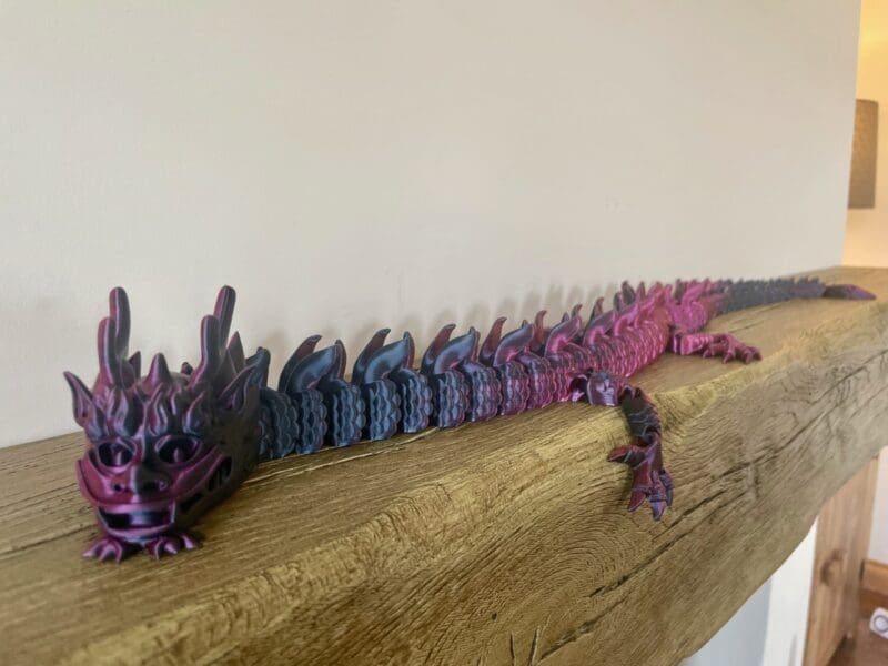 3D Printed Fidget Toy,Mythical Creature Decor,Articulated Chinese Dragon,Silk PLA Dragon,Flexi Factory Imperial Dragon,Articulated Dragon