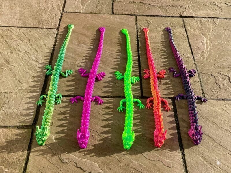 3D Printed Fidget Toy,Mythical Creature Decor,Articulated Chinese Dragon,Silk PLA Dragon,Flexi Factory Imperial Dragon,Articulated Dragon
