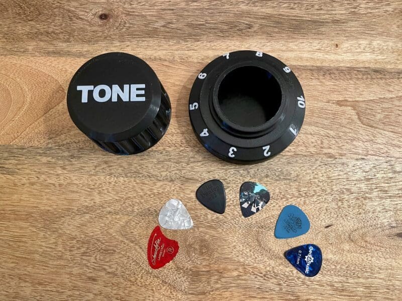 Guitar Pick Holder,Gift for Guitarist,3D Printed Guitar Accessory,Novelty Plectrum Case,Tone Knob Pick Storage