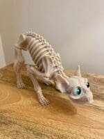 Skeleton Cat Figurine,3D Printed Halloween Decor,Articulated Cat Skeleton,Gothic Home Decor,Spooky Cat Model