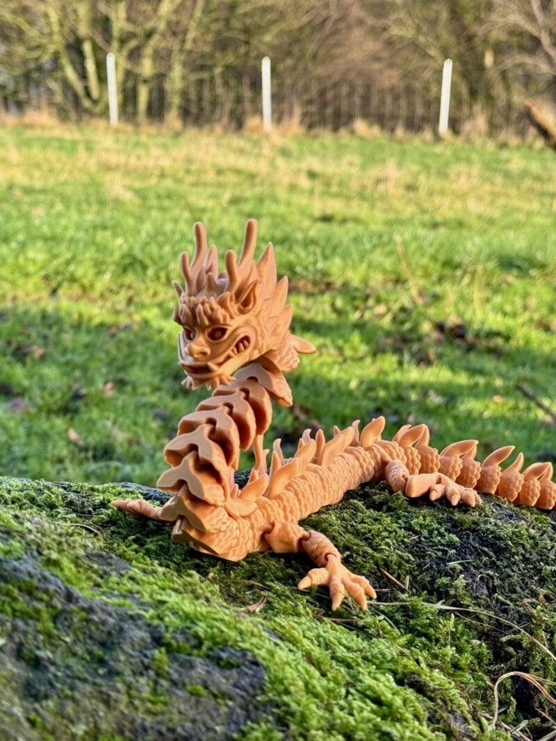 3D Printed Fidget Toy,Mythical Creature Decor,Articulated Chinese Dragon,Silk PLA Dragon,Flexi Factory Imperial Dragon,Articulated Dragon