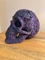 IMG_5612 Sugar Skull Headphone Stand,Gaming Headset Holder,Day of the Dead Decor,Gamer Gift,3D Printed Desk Accessory
