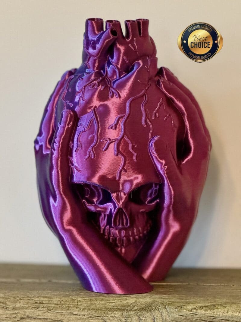 Gothic Skull Vase,Anatomical Heart Decor,Macabre Home Decor,Dark Academia Planter,3D Printed Goth Gift