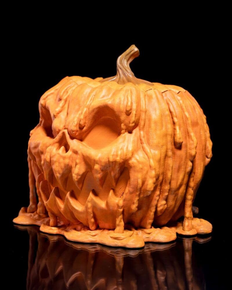 Melting Pumpkin Candy Bowl, 3D Printed Halloween Decor, Spooky Candy Dish, Halloween Table Centerpiece, Unique Trick or Treat Bowl