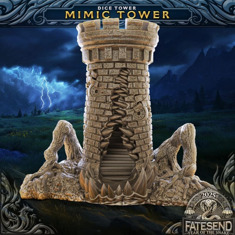 Mimic Dice Tower,D&D Accessory,3D Printed Dice Roller,TTRPG Gaming Gift,Castle Dice Tower
