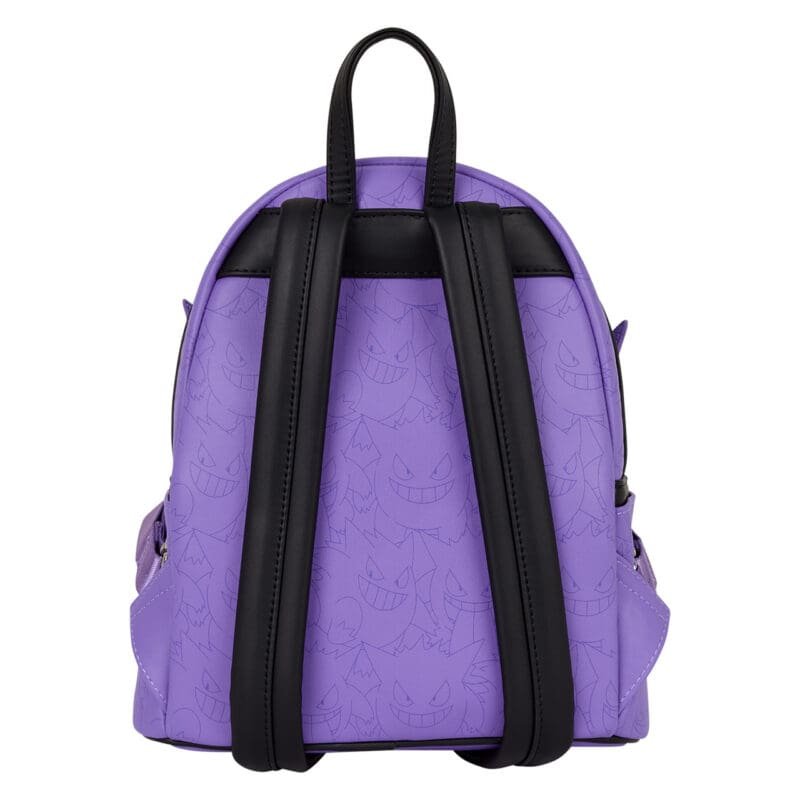 Loungefly Gengar Mini Backpack,Pokemon Mini Backpack,Gengar Glow in the Dark,Faux Leather Backpack,Official Loungefly Pokemon