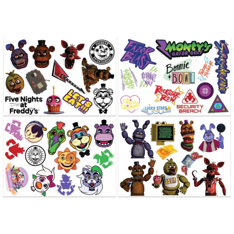 Five Nights at Freddy's Tech Decals, FNAF Stickers, Laptop and Gadget Decals, Official FNAF Merchandise, Reusable Character Stickers
