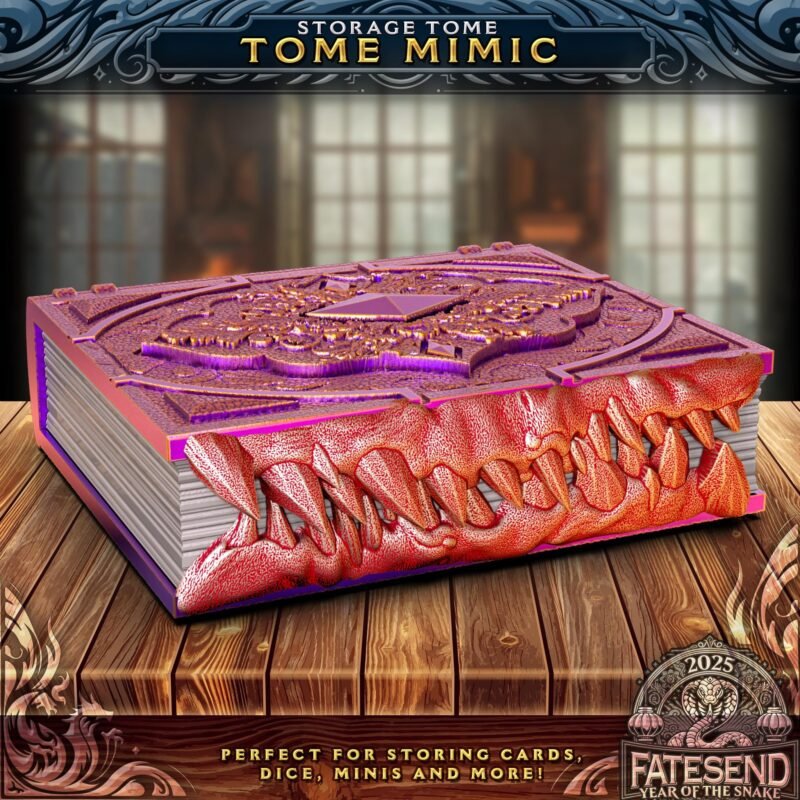 Mimic Spellbook Dice Box,D&D Accessory,TTRPG Dice Vault,Dice Storage Tome,D&D Gift