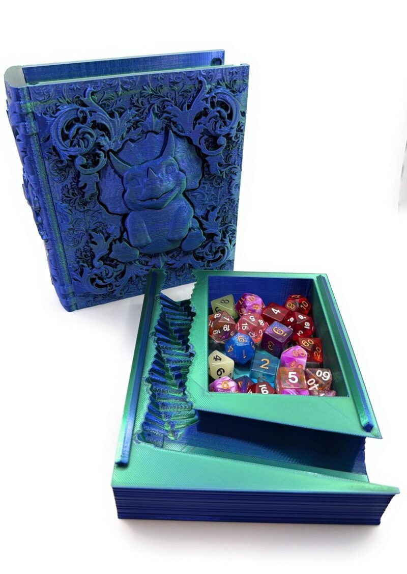 Spellbook Dice Box,Dungeons and Dragons Accessory,Dice Tower,TTRPG Dice Storage,DnD Dice Vault