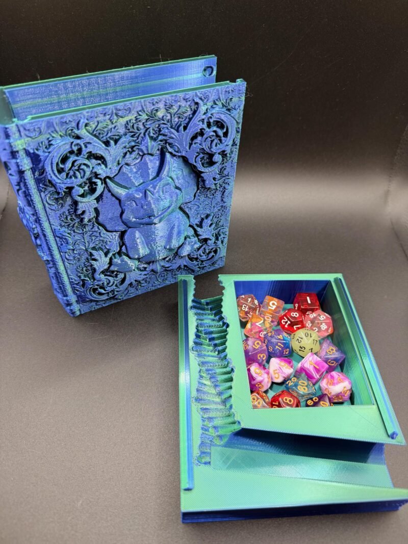 Spellbook Dice Box,Dungeons and Dragons Accessory,Dice Tower,TTRPG Dice Storage,DnD Dice Vault