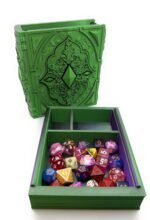 il_fullxfull.7432485489_mdet.jpg Mimic Spellbook Dice Box,D&D Accessory,TTRPG Dice Vault,Dice Storage Tome,D&D Gift