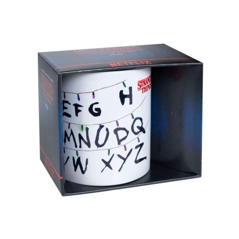 Stranger Things Mug,Alphabet Lights Ceramic Cup,Official Stranger Things Merch,Stranger Things Gift Box,Eleven Mug