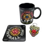 Stranger Things Hellfire Club Gift Set,Netflix Official Merchandise,Stranger Things 4 Mug Coaster Keychain,Pyramid International Gift Pack,Hellfire Club Accessories