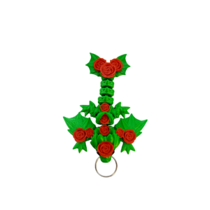 articulated rose dragon keyring