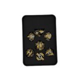 Metal Strata Black & Gold poly dice set
