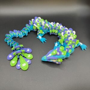 3D printed articulated peacock dragon