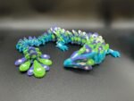 3D printed articulated peacock dragon,Peacock dragon model,Articulated dragon figure,Flexi dragon fidget,Fantasy dragon décor,3D printed dragon collectible