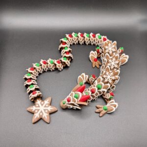 3D printed gingerbread articulated dragon
