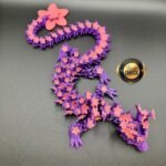 articulated cherry blossom dragon,Articulated dragon model,Cherry blossom dragon,Flexi dragon fidget,Fantasy dragon décor,3D printed dragon collectible