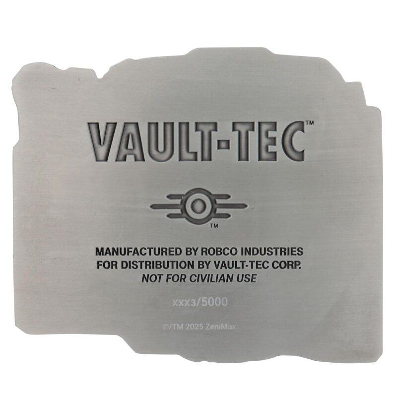 fallout pip-boy ingot,fallout metal collectible,fallout numbered collectible,vault-tec merchandise,fallout collector gift UK,pip-boy metal ingot,officially licensed fallout metal collectible