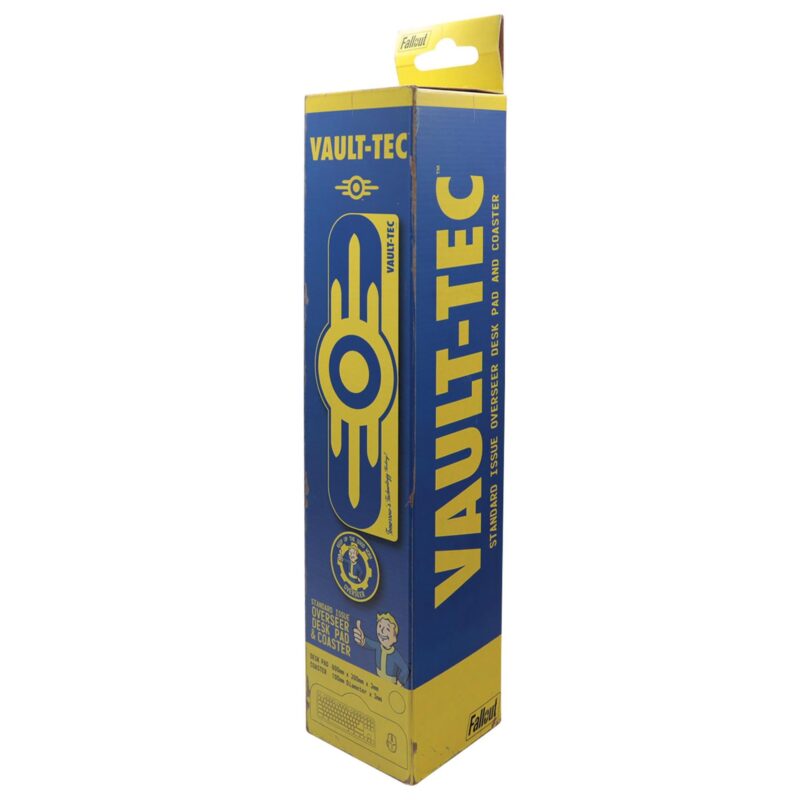 fallout gaming desk pad,vault-tec desk mat,fallout desk pad coaster set,fallout gaming accessories,gaming desk mat gift,officially licensed fallout merch,fallout gift for pc gamers