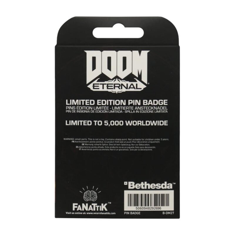 doom eternal pin badge,doom enamel pin badge,doom slayer pin badge,doom gaming merchandise UK,doom eternal limited edition merch,doom eternal enamel metal pin badge