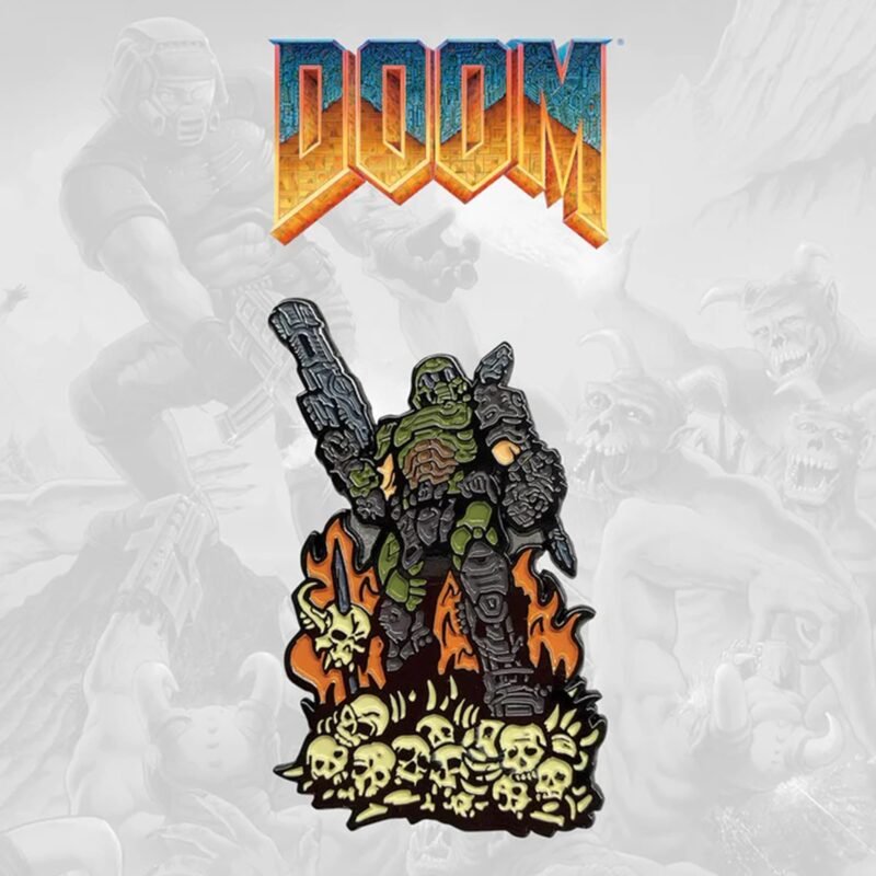 doom eternal pin badge,doom enamel pin badge,doom slayer pin badge,doom gaming merchandise UK,doom eternal limited edition merch,doom eternal enamel metal pin badge