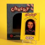 Chucky limited edition metal collectible,Chucky collectible UK,officially licensed Chucky merchandise,Chucky horror gift UK,limited edition horror collectible,Child's Play memorabilia UK,Chucky spell card collectible,horror movie gifts UK,Chucky fan gift,Chucky gift for horror fans,limited edition horror merch,slasher movie collectible UK