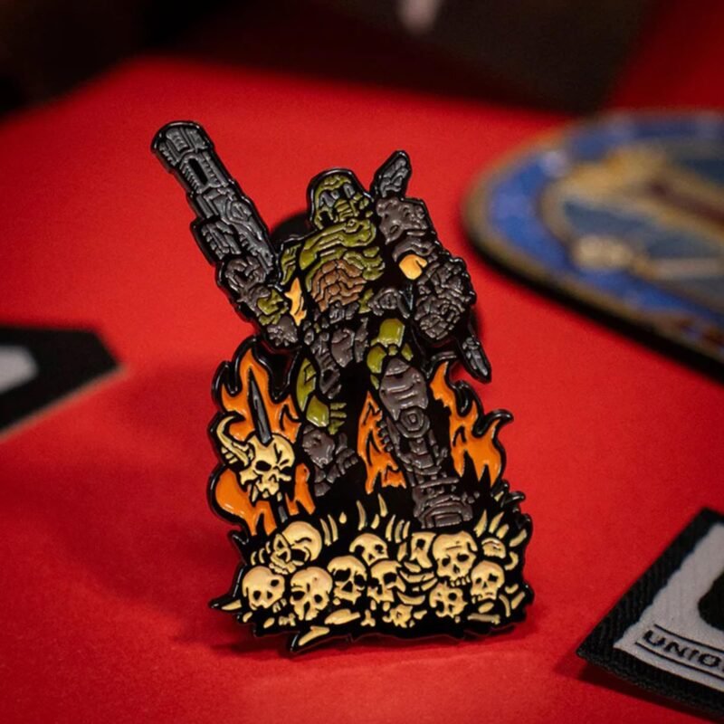 doom eternal pin badge,doom enamel pin badge,doom slayer pin badge,doom gaming merchandise UK,doom eternal limited edition merch,doom eternal enamel metal pin badge