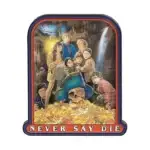 Goonies 40th Anniversary pin badge,anattik Goonies collectible,Never Say Die pin badge,Goonies enamel pin,officially licensed Goonies merchandise,Goonies gift ideas UK,80s film collectibles,Goonies anniversary merchandise,Fanattik enamel pin badge