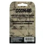 Goonies 40th Anniversary pin badge,anattik Goonies collectible,Never Say Die pin badge,Goonies enamel pin,officially licensed Goonies merchandise,Goonies gift ideas UK,80s film collectibles,Goonies anniversary merchandise,Fanattik enamel pin badge