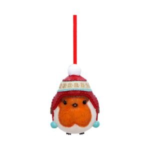 Robin Winter Bobble Hanging Ornament
