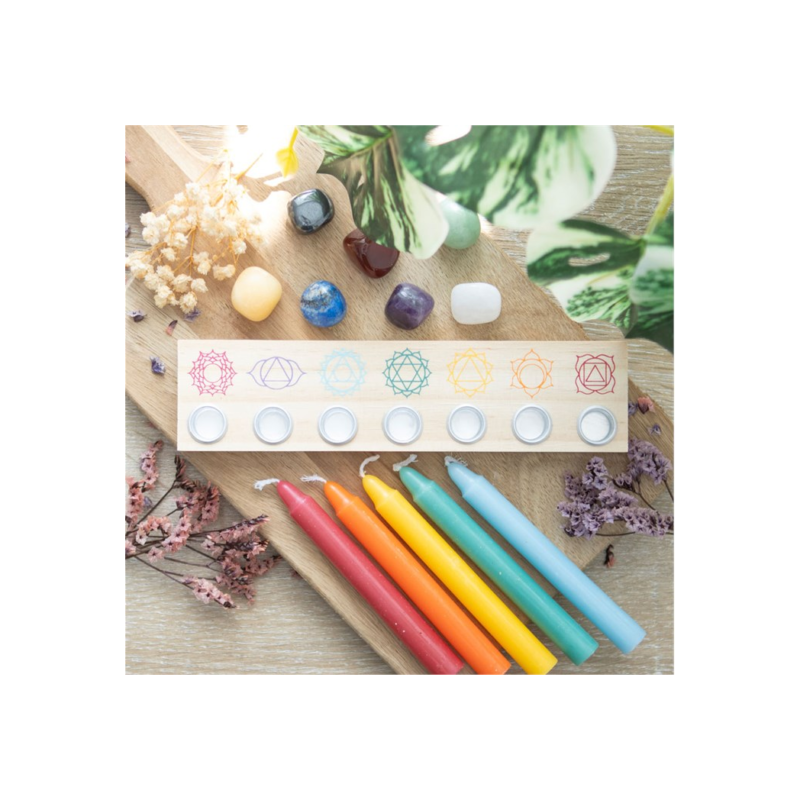 7 chakra candle holder