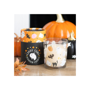 Sweet and Spooky Candy Corn Candle – Ghost Tealight Holder