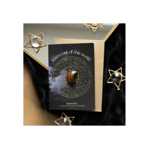 Out Of This World Tiger's Eye Crystal Moon Greeting Card