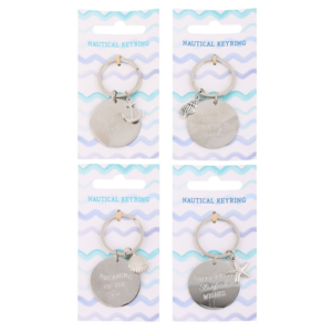 Pack of 12 Nautical Metal Keyrings