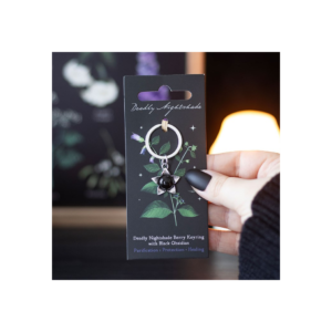 Deadly Nightshade Keyring with Black Obsidian