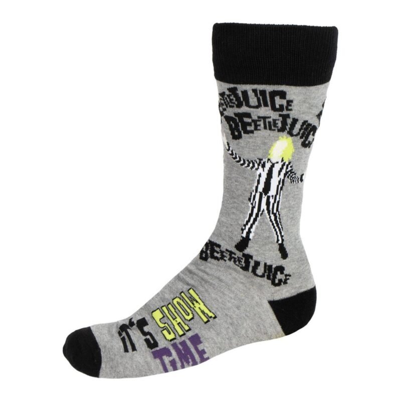 beetlejuice socks,official beetlejuice,beetlejuice footwear,planet goblin,beetlejuice gift,horror socks,cult classic socks,halloween socks,licensed merch,novelty socks