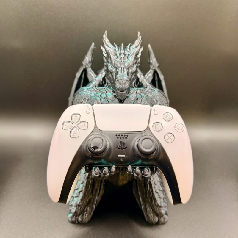 dragon controller holder,controller stand,planet goblin,fantasy gaming decor,dragon figure,gaming room decor,gamer gift,dnd gift,geeky gift,dragon decor,desk decor,controller display,dragon figurine