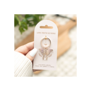 Light Luna Moth Keyring