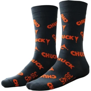 Chucky socks with orange print