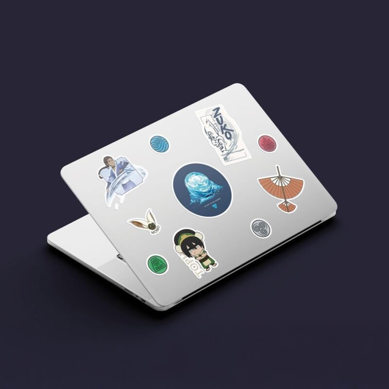 Avatar stickers on laptop