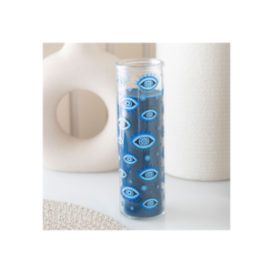 All Seeing Eye Print White Rose Tube Candle