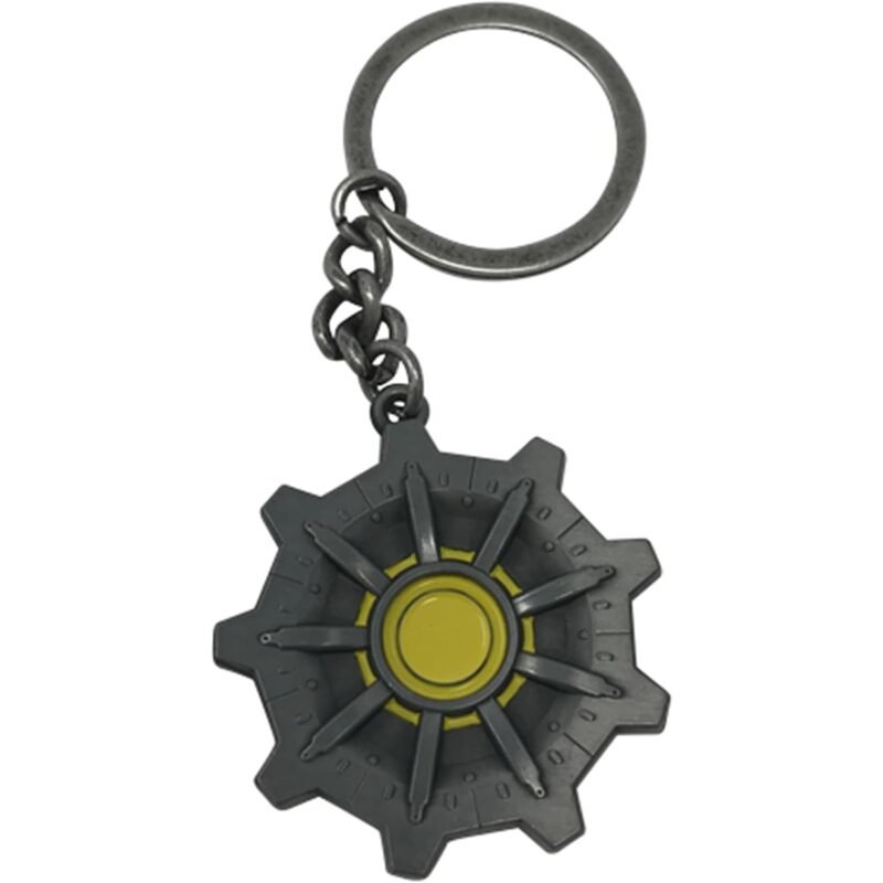 fallout keyring square Gear-shaped metal keychain fob