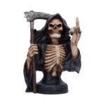 Grim Reaper sculpture with scythe.