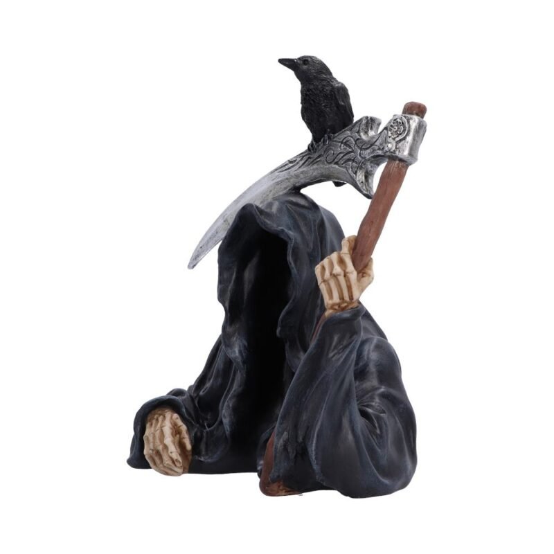 Grim reaper with raven figurine