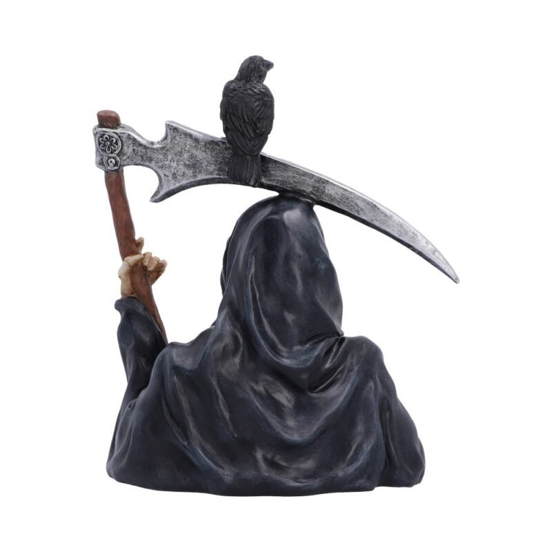Grim Reaper statue with raven
