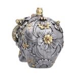 Steampunk floral skull decoration